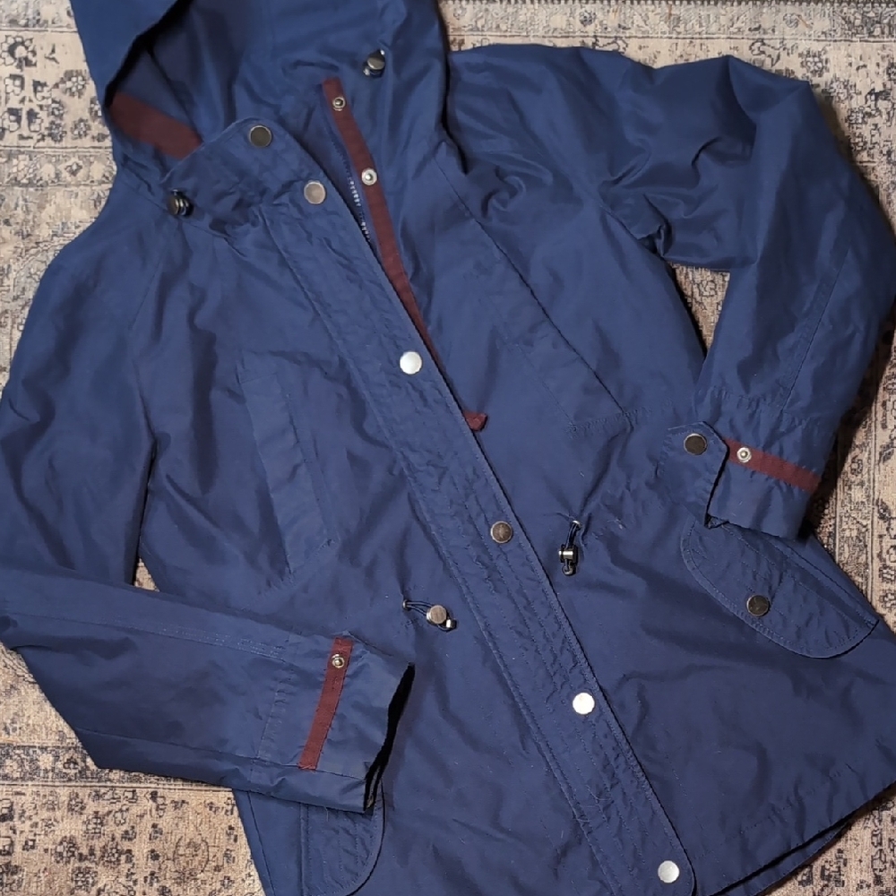 Giacca High Quality Heavyweight Navy Blue Jacket with Red Accents